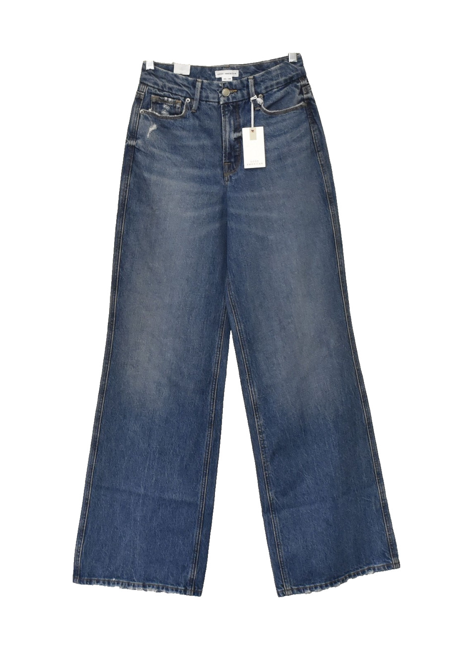 B0 NWT GOOD AMERICAN Good Skate High Rise Loose Leg Jeans Size 00/ 24